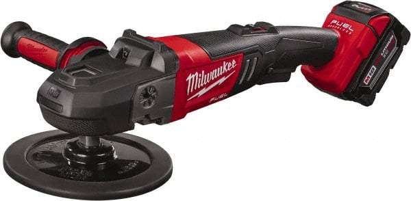 Milwaukee Tool - 7" Pad Diam, 2,200 RPM, Handheld Cordless Polisher - 18 Volts - Eagle Tool & Supply