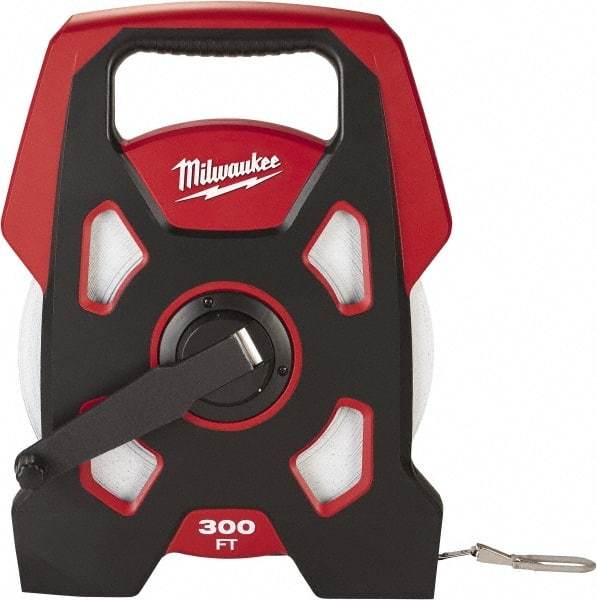 Milwaukee Tool - 300' x 3/8" Tape Measure - 1/16" Graduation - Eagle Tool & Supply