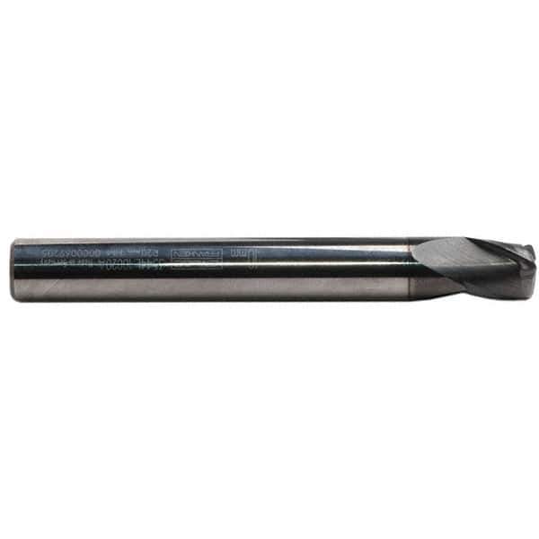 Emuge - 8mm Small End Diam, 8mm LOC, Solid Carbide 3 Flute Tapered Corner Radius End Mill - AlCr Finish, 68mm OAL, 10mm Shank Diam, Spiral Flute, 30° Helix - Eagle Tool & Supply