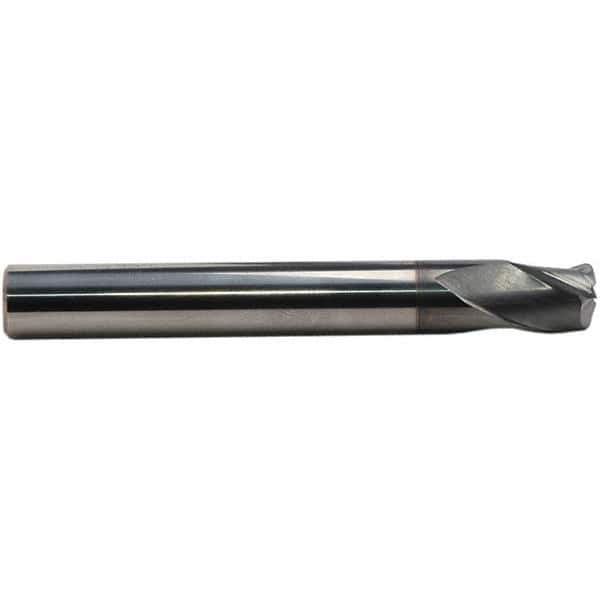 Emuge - 12mm Small End Diam, 12mm LOC, Solid Carbide 3 Flute Tapered Corner Radius End Mill - AlCr Finish, 93mm OAL, 16mm Shank Diam, Spiral Flute, 30° Helix - Eagle Tool & Supply
