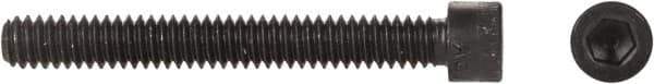 Made in USA - 1/4-20 UNC Hex Socket Drive, Socket Cap Screw - Alloy Steel, Black Oxide Finish, Fully Threaded, 2-1/2" Length Under Head - Eagle Tool & Supply