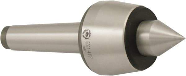 Bison - MT5 Morse Taper Shank, 85mm Head Diam, Live Center - 2,500 Max RPM, 40mm Point Diam, 1.73" Point Len, 4,190 Lb Max Workpc, Standard Point - Eagle Tool & Supply