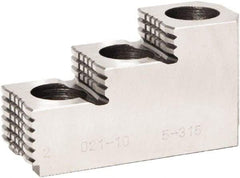 Bison - 8" Max Chuck Diam Compatibility, Steel 1.5mm x 60° Serrated Hard Lathe Top Jaws - 3 Steps - Eagle Tool & Supply