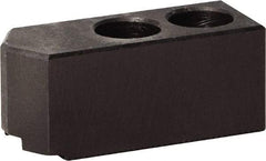 Bison - 315mm Max Chuck Capacity, 1.5mm x 60° Serrated Interface, Square Soft Lathe Chuck Jaw - 3 Jaw, Steel, 30mm Btw Mount Hole Ctrs, 110mm Long, 50mm Wide, 50mm High, 21mm Groove, M16mm Fastener - Eagle Tool & Supply