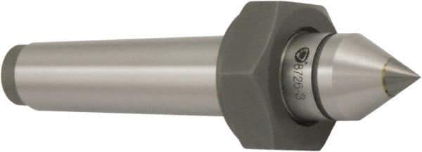 Bison - 1.24" Head Diam, Standard Point Solid Dead Center - 4MT Morse Taper, 14mm Point Diam - Eagle Tool & Supply