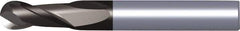 Kennametal - 14mm Diam, 22mm LOC, 2 Flute Solid Carbide Ball End Mill - TiAlN Finish, Single End, 83mm OAL, 14mm Shank Diam, Spiral Flute - Eagle Tool & Supply