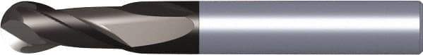 Kennametal - 14mm Diam, 22mm LOC, 2 Flute Solid Carbide Ball End Mill - TiAlN Finish, Single End, 83mm OAL, 14mm Shank Diam, Spiral Flute - Eagle Tool & Supply