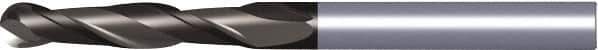 Kennametal - 14mm Diam, 32mm LOC, 2 Flute Solid Carbide Ball End Mill - TiAlN Finish, Single End, 89mm OAL, 14mm Shank Diam, Spiral Flute - Eagle Tool & Supply