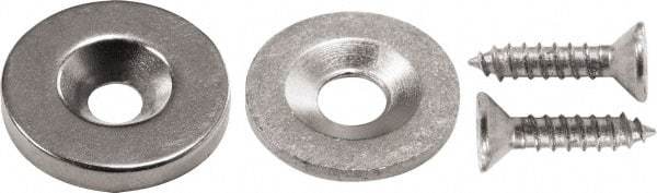 Mag-Mate - 3/16" Long x 45/64" Wide x 45/64" High, Magnetic Touch Latch - Neodymium & Steel, with Nickel Plated Finish - Eagle Tool & Supply