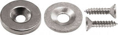 Mag-Mate - 3/16" Long x 45/64" Wide x 45/64" High, Magnetic Touch Latch - Neodymium & Steel, with Nickel Plated Finish - Eagle Tool & Supply