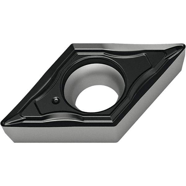 Walter - DCMT FM4 Grade WSM30S Turning Insert - TiAlN+Al2O3+(Al) Finish, 55° Rhombic, 6.35mm Inscr Circle, 2.38mm Thick, 0.4mm Corner Radius - Eagle Tool & Supply