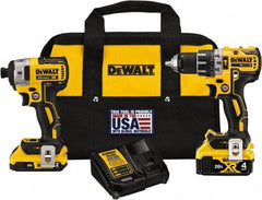 DeWALT - 20 Volt Cordless Tool Combination Kit - Includes 1/2" Brushless Hammer Drill & 1/4" 3-Speed Brushless Impact Driver, Lithium-Ion Battery Included - Eagle Tool & Supply