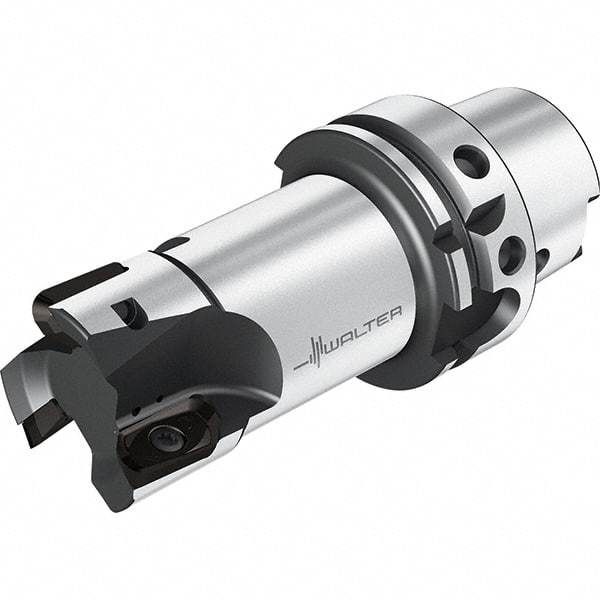 Walter - 50mm Cut Diam, 15mm Max Depth of Cut, 63mm Shank Diam, 141.9mm OAL, Indexable Square Shoulder End Mill - HSK63A Taper Shank, 0° Lead Angle, Through Coolant, Series M2131-H - Eagle Tool & Supply