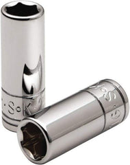 SK - 9/32", 1/4" Drive, Deep Hand Socket - 6 Points, Steel, Chrome Finish - Eagle Tool & Supply