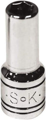 SK - 1/4", 1/4" Drive, Deep Hand Socket - 6 Points, Steel, Chrome Finish - Eagle Tool & Supply