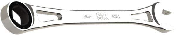 SK - 18mm 6 Point Combination Wrench - 11-1/2" OAL, Steel, Full Polish Finish - Eagle Tool & Supply