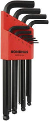 Bondhus - L-Wrench L-Wrench Hex Key Set - Hex Range 1.5 to 10mm, Protanium High Torque Steel - Eagle Tool & Supply