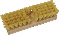 O-Cedar - 2" Bristle Length, Tampico Deck Scrub Brush - 10" Long x 3" Wide Head, 10" OAL, Beige, Wood Block - Eagle Tool & Supply