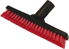 O-Cedar - 1-1/2" Bristle Length, Polyester Utility Scrub Brush - 9" Long x 1-1/2" Wide Head, 9" OAL, Red, Plastic Block - Eagle Tool & Supply