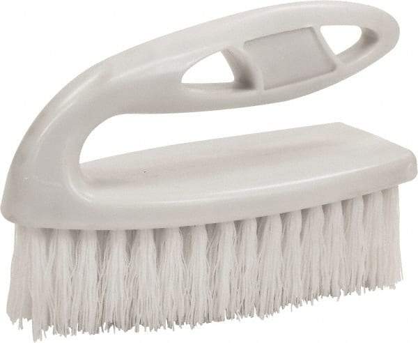 O-Cedar - 1" Bristle Length, Polypropylene Scrub Brush - 6" Long x 3" Wide Head, 6" OAL, White, Plastic Block - Eagle Tool & Supply