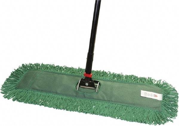 O-Cedar - 60" Long x 24" Wide Cotton & Metal Dust Mop Kit - White, Green & Black, Snap-On - Eagle Tool & Supply