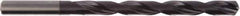 DORMER - 4.37mm, 140° Point, Spiral Flute, Solid Carbide Taper Length Drill Bit - TiAlN Finish, 48mm Flute Length, 90mm OAL - Eagle Tool & Supply