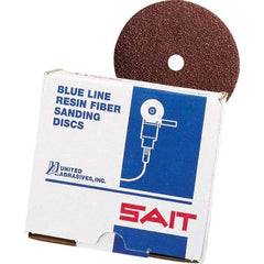 Sait - 5" Diam 7/8" Hole 36 Grit Fiber Disc - Aluminum Oxide, 10,000 Max RPM - Eagle Tool & Supply
