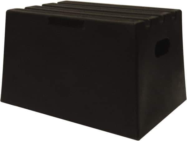 Diversified Plastics - 11-3/4" High x 13-5/8" Wide x 19-1/4" Deep, Black Step Stool - 500 Lb Capacity - Eagle Tool & Supply