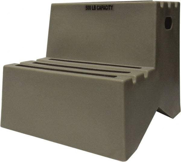 Diversified Plastics - 19-1/2" High x 18-1/8" Wide x 24-1/2" Deep, Gray Step Stool - 500 Lb Capacity - Eagle Tool & Supply