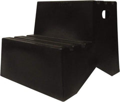 Diversified Plastics - 19-1/2" High x 18-1/8" Wide x 24-1/2" Deep, Black Step Stool - 500 Lb Capacity - Eagle Tool & Supply