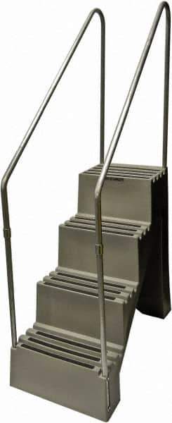 Diversified Plastics - 4 Steps, 6' 1-1/2"' High, Polypropylene Step Stand - 500 Lb Load Capacity, 22" Base Width - Eagle Tool & Supply