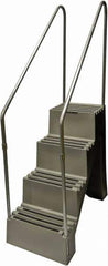 Diversified Plastics - 4 Steps, 6' 1-1/2"' High, Polypropylene Step Stand - 500 Lb Load Capacity, 22" Base Width - Eagle Tool & Supply