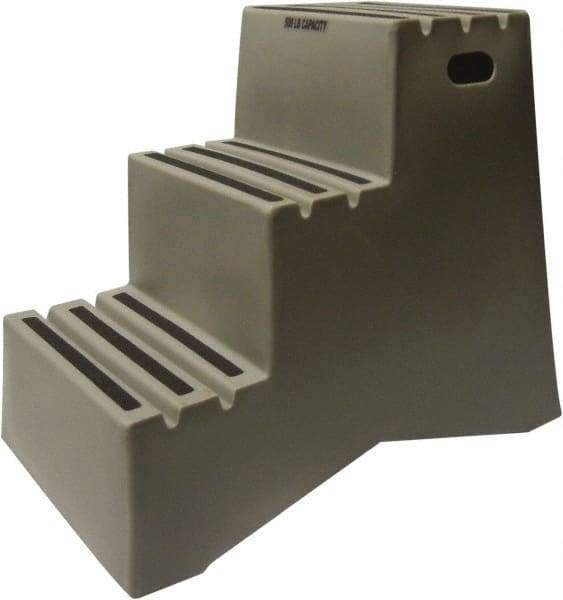 Diversified Plastics - 3 Steps, 2' 5-1/2"' High, Polypropylene Step Stand - 500 Lb Load Capacity, 22-1/2" Base Width - Eagle Tool & Supply