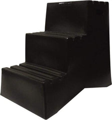 Diversified Plastics - 3 Steps, 2' 5-1/2"' High, Polypropylene Step Stand - 500 Lb Load Capacity, 21" Base Width - Eagle Tool & Supply