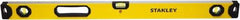 Stanley - Magnetic 48" Long 3 Vial Box Beam Level - Aluminum, Yellow, 1 Level & 2 Plumb Vials - Eagle Tool & Supply