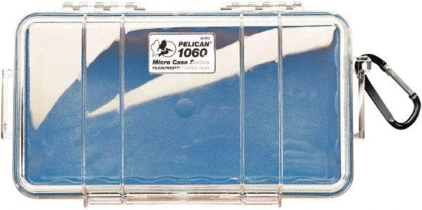 Pelican Products, Inc. - 5-9/16" Wide x 2-5/8" High, Clamshell Hard Case - Clear/Blue, Polycarbonate - Eagle Tool & Supply