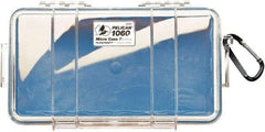 Pelican Products, Inc. - 5-9/16" Wide x 2-5/8" High, Clamshell Hard Case - Clear/Blue, Polycarbonate - Eagle Tool & Supply