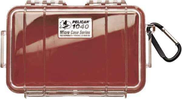 Pelican Products, Inc. - 5-1/16" Wide x 2-1/8" High, Clamshell Hard Case - Clear/Red, Polycarbonate - Eagle Tool & Supply