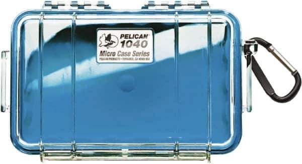 Pelican Products, Inc. - 5-1/16" Wide x 2-1/8" High, Clamshell Hard Case - Clear/Blue, Polycarbonate - Eagle Tool & Supply