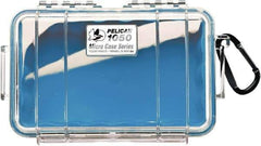 Pelican Products, Inc. - 5-1/16" Wide x 3-1/8" High, Clamshell Hard Case - Clear/Blue, Polycarbonate - Eagle Tool & Supply