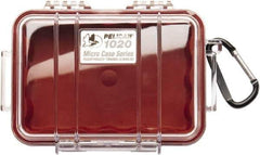 Pelican Products, Inc. - 4-3/4" Wide x 2-1/8" High, Clamshell Hard Case - Clear/Red, Polycarbonate - Eagle Tool & Supply