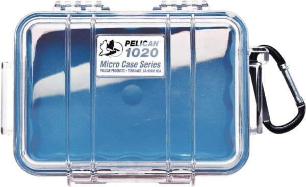 Pelican Products, Inc. - 4-3/4" Wide x 2-1/8" High, Clamshell Hard Case - Clear/Blue, Polycarbonate - Eagle Tool & Supply
