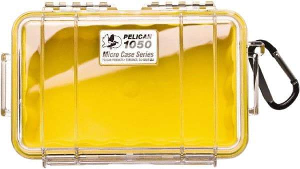 Pelican Products, Inc. - 5-1/16" Wide x 3-1/8" High, Clamshell Hard Case - Clear/Yellow, Polycarbonate - Eagle Tool & Supply