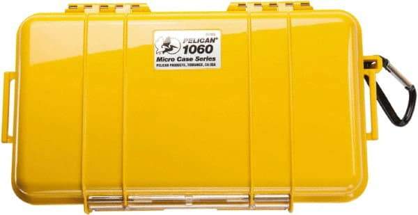 Pelican Products, Inc. - 5-9/16" Wide x 2-5/8" High, Clamshell Hard Case - Yellow, Polycarbonate - Eagle Tool & Supply