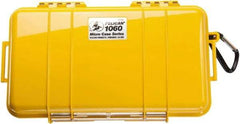 Pelican Products, Inc. - 5-9/16" Wide x 2-5/8" High, Clamshell Hard Case - Yellow, Polycarbonate - Eagle Tool & Supply