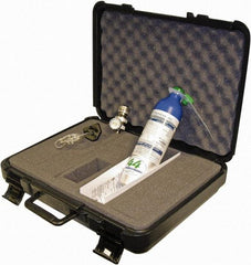 GfG - LEL, Oxygen, Carbon Monoxide, Hydrogen Sulfide Calibration Gas - Aluminum Cylinder, Includes Calibration Adapter, Tubing, 4-Way Calibration Gas, ABS Carrying Case & Fixed Flow Regulator - Eagle Tool & Supply