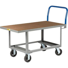 Little Giant - 2,000 Lb Capacity Steel Platform Truck - Steel Deck, 30" OAW, 60" Platform Length, Mold On Rubber Casters - Eagle Tool & Supply