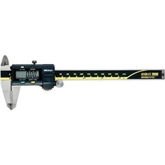 Mitutoyo - 0 to 6" Range 0.01mm Resolution, Electronic Caliper - Steel with 40mm Carbide-Tipped Jaws, 0.001" Accuracy - Eagle Tool & Supply
