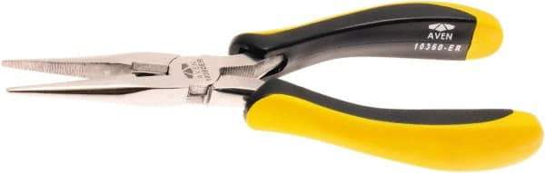 Aven - 6-1/2" OAL, 25/32" Jaw Length x 1-1/2" Jaw Width, Long Nose Side Cutting Multipurpose Pliers - Serrated Jaw, Pliers Head, Ergonomic Comfort Handles - Eagle Tool & Supply