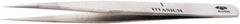 Aven - 4-1/2" OAL 1 Precision Tweezers - Fine Straight Point - Eagle Tool & Supply